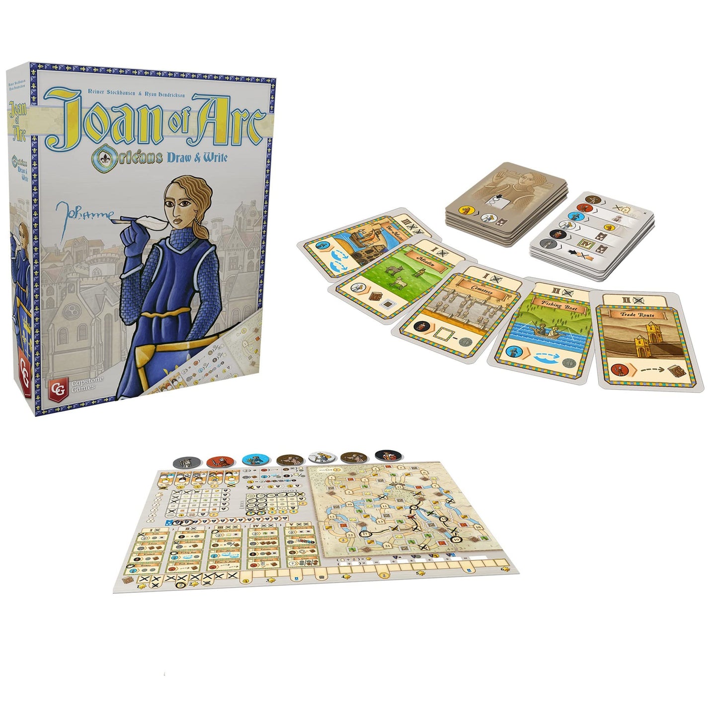 Capstone Games Joan of Arc: Orléans Draw & Write — 1–5 Players, 45 Min