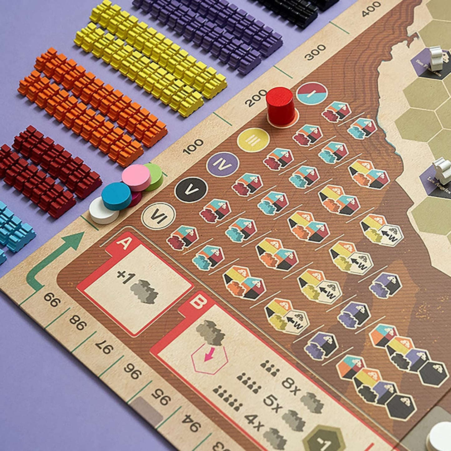 Capstone Games: Ride The Rails | Core Strategy Board Game for 3-5 Players | 60 Minute Play