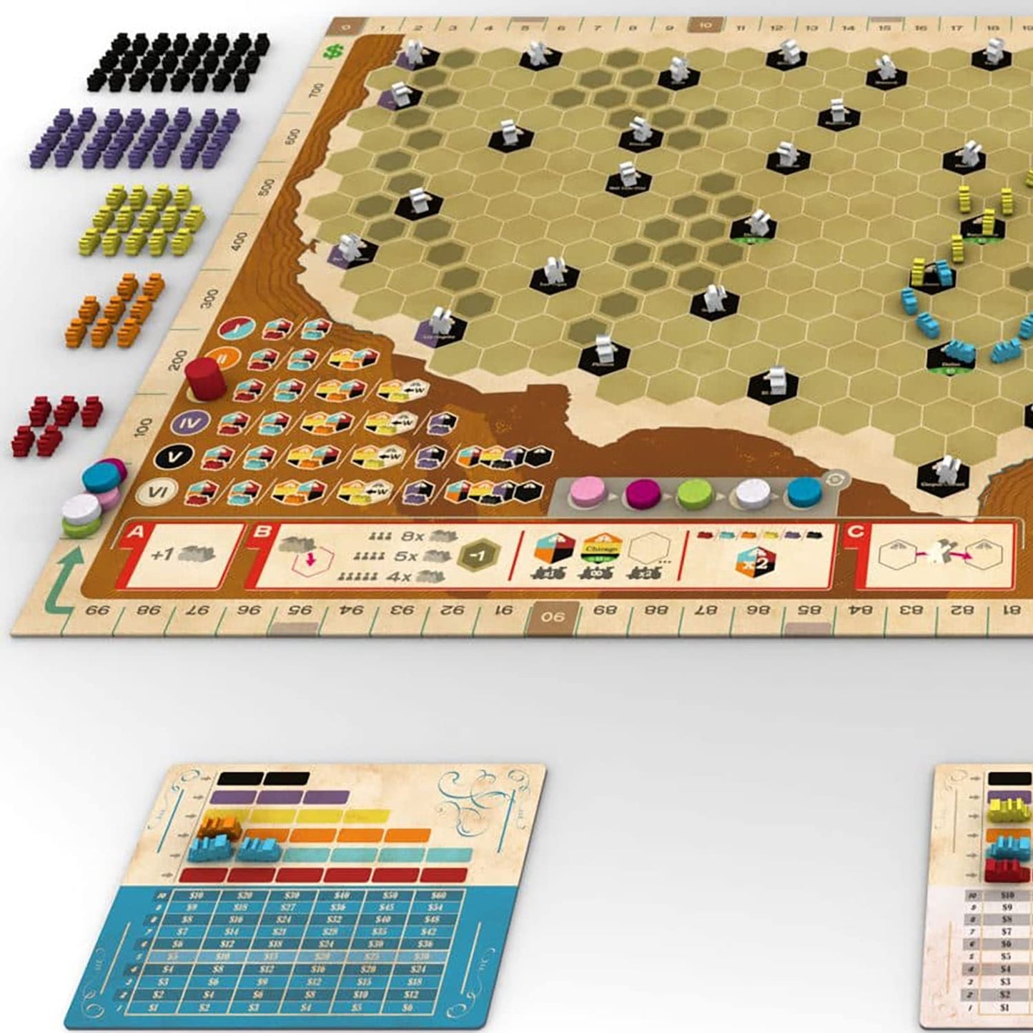 Capstone Games: Ride The Rails | Core Strategy Board Game for 3-5 Players | 60 Minute Play