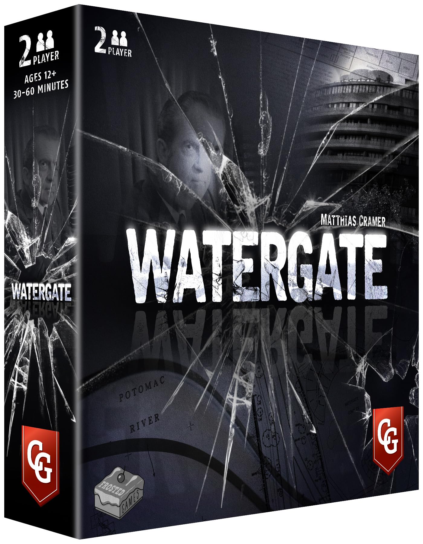 Capstone Games Watergate: Strategy Board Game for 2 Players – 30–60 Minute Playtime, Ages 12+