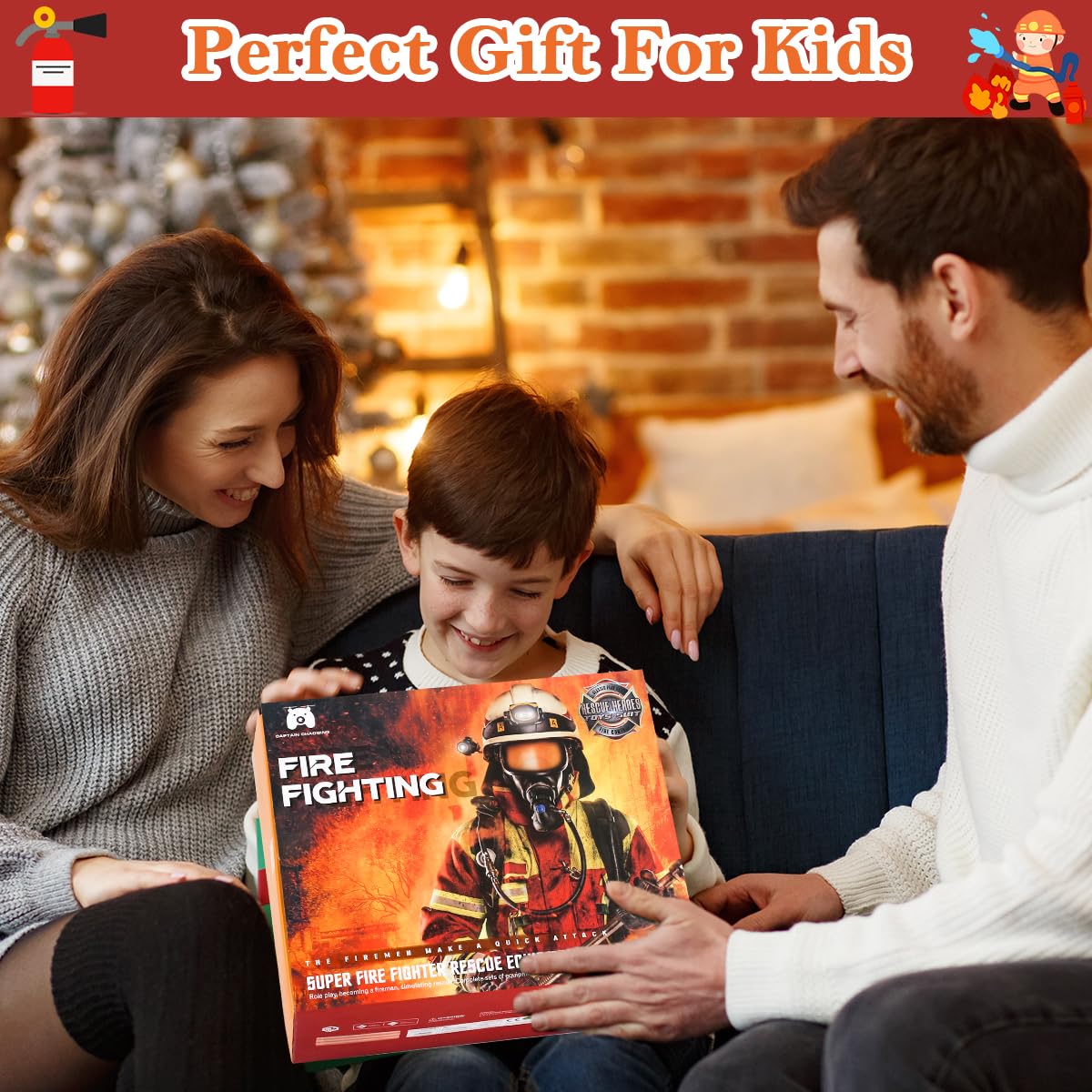 Captain Chaowing 11-Piece Firefighter Costume for Kids – Realistic Dress Up Set (Ages 3–7)