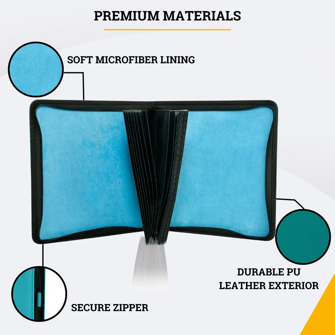 Card Guardian 12-Pocket Zipper Binder for 480 Cards – Teal