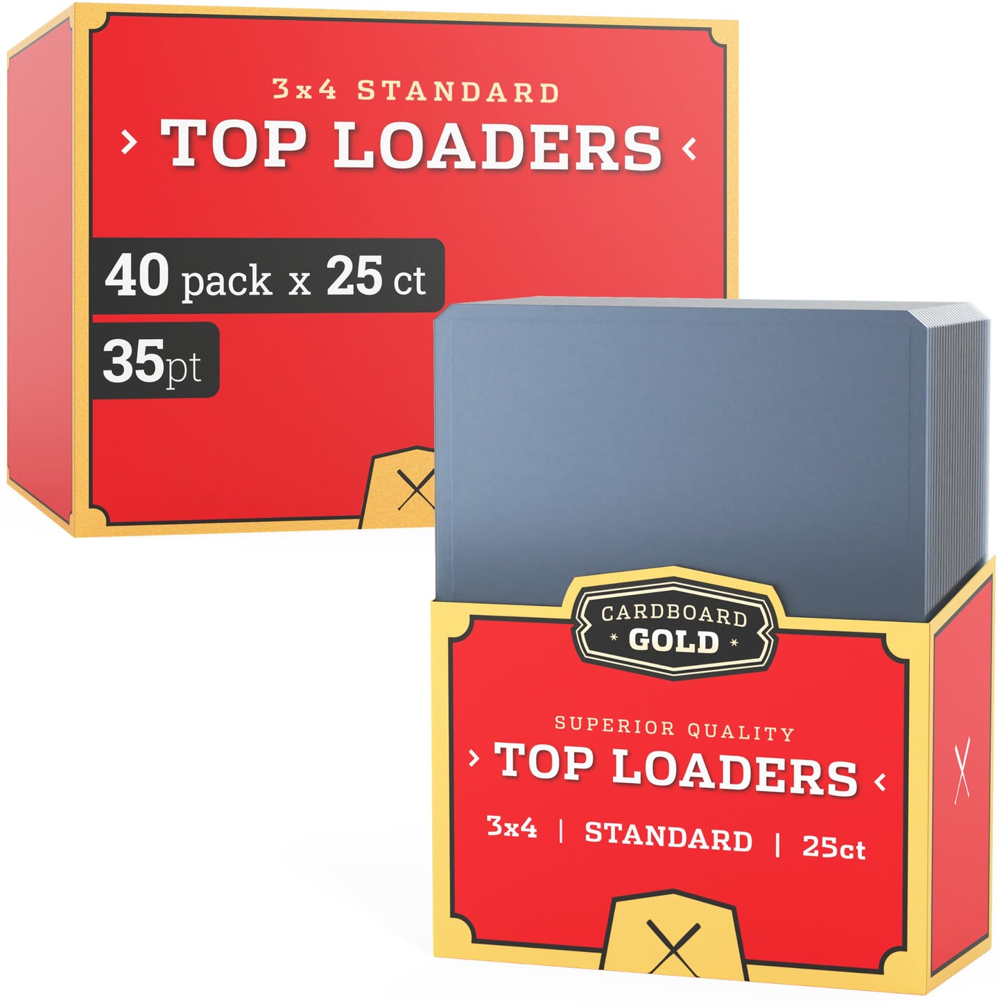 Cardboard Gold 35pt Top Loaders for Cards – 1000 Count | Premium 3x4 Inch Trading Card Protectors