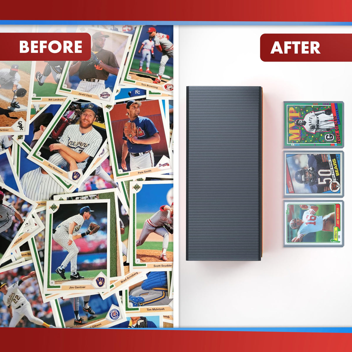 Cardboard Gold 35pt Top Loaders for Cards – 100 Count – Premium 3x4 Inch Trading Card Protectors