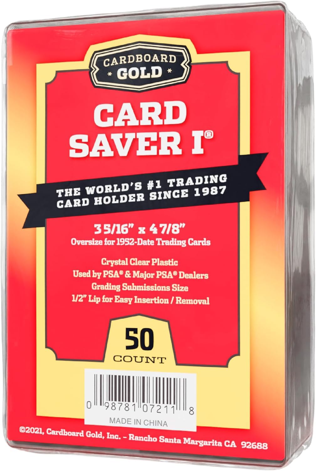 Cardboard Gold Card Saver 1 – 50 Count Semi-Rigid Card Holders, PSA-Approved