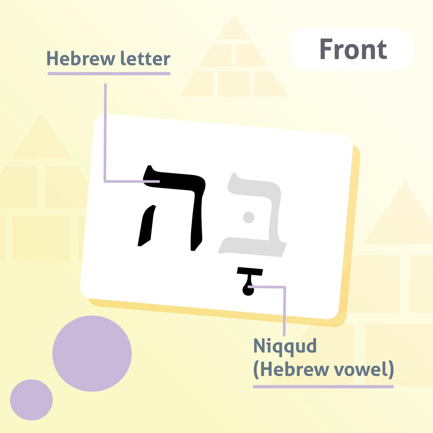 CARDDIA Biblical Hebrew Alphabet Flashcards | 53 Cards with Consonants, Vowels, Dagesh & Final Forms