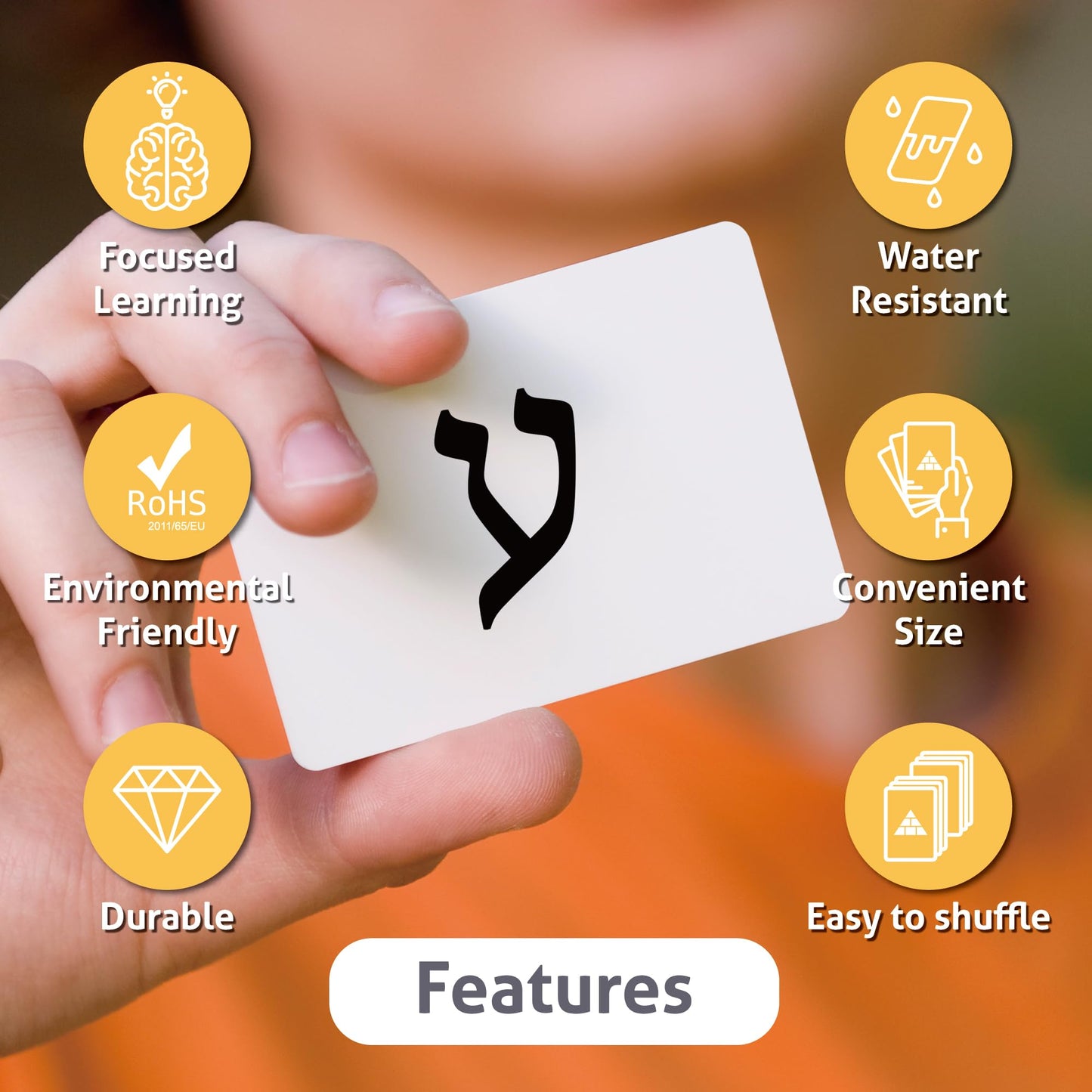 CARDDIA Biblical Hebrew Alphabet Flashcards | 53 Cards with Consonants, Vowels, Dagesh & Final Forms