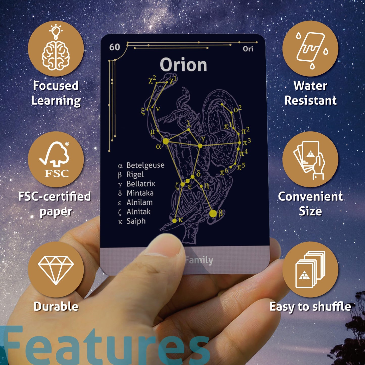CARDDIA 88 Constellations Flashcards – Educational Astronomy for Students & Educators