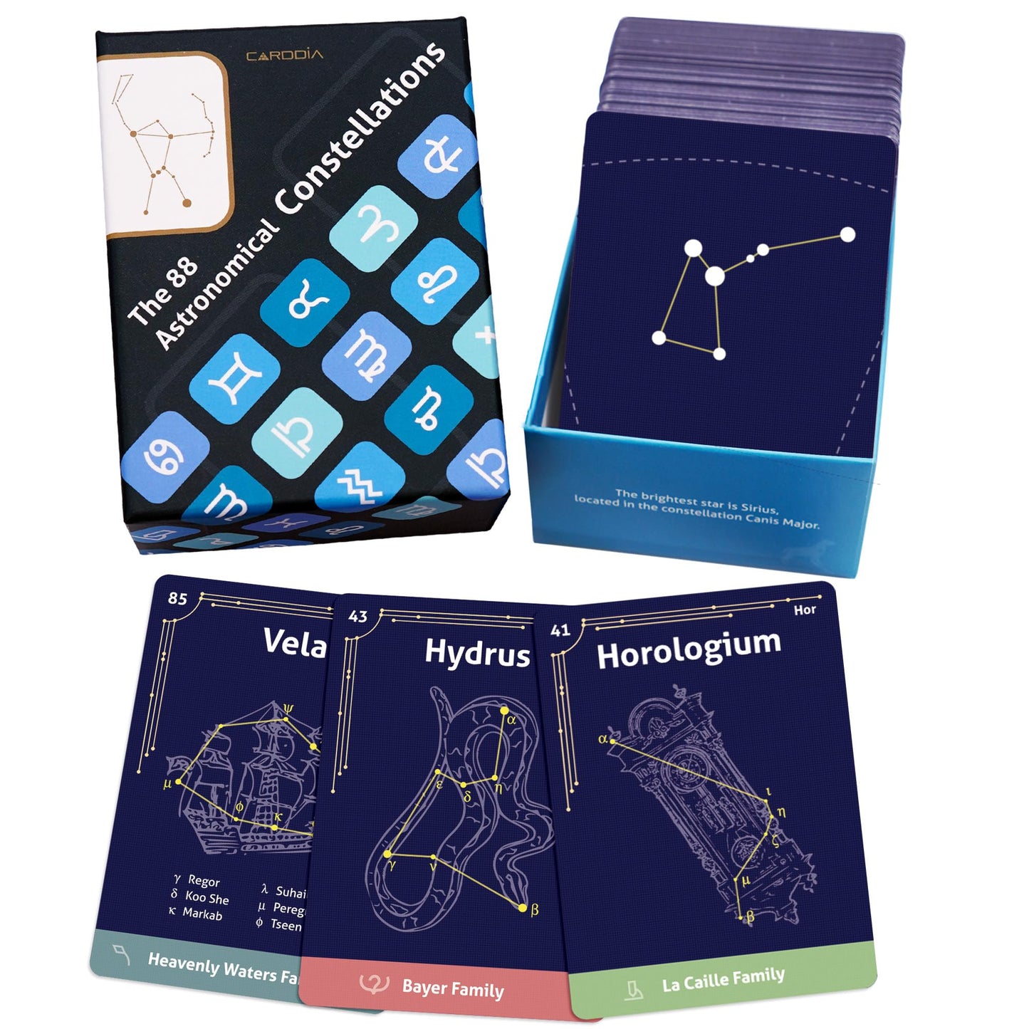 CARDDIA 88 Constellations Flashcards – Educational Astronomy for Students & Educators