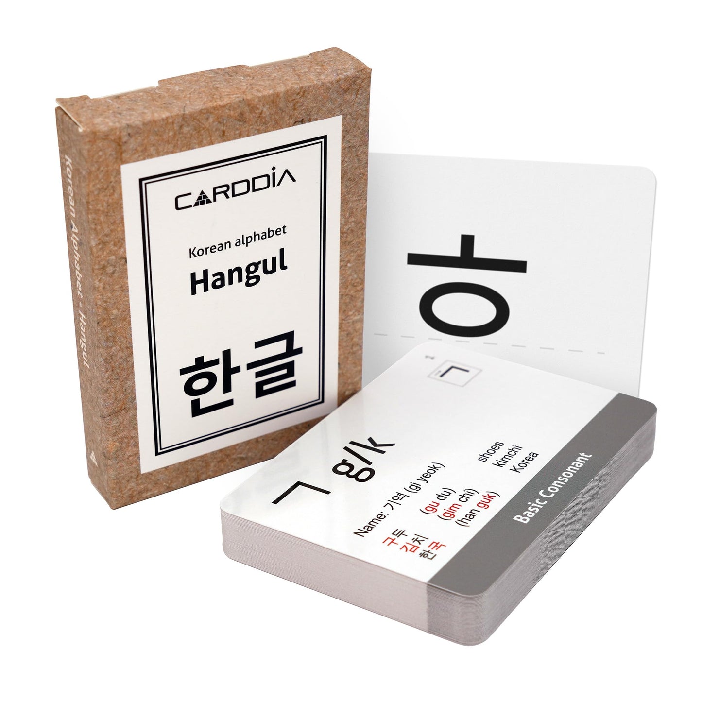 CARDDIA Korean Hangul Flashcards – Learn All Consonants & Vowels for Self-Study, Beginners & Teachers