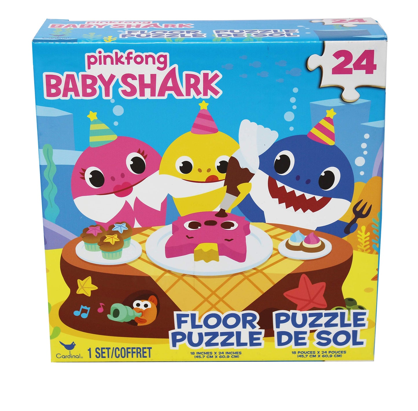 Cardinal Baby Shark 24pc Floor Puzzle – Multi Colour, 18x24 in