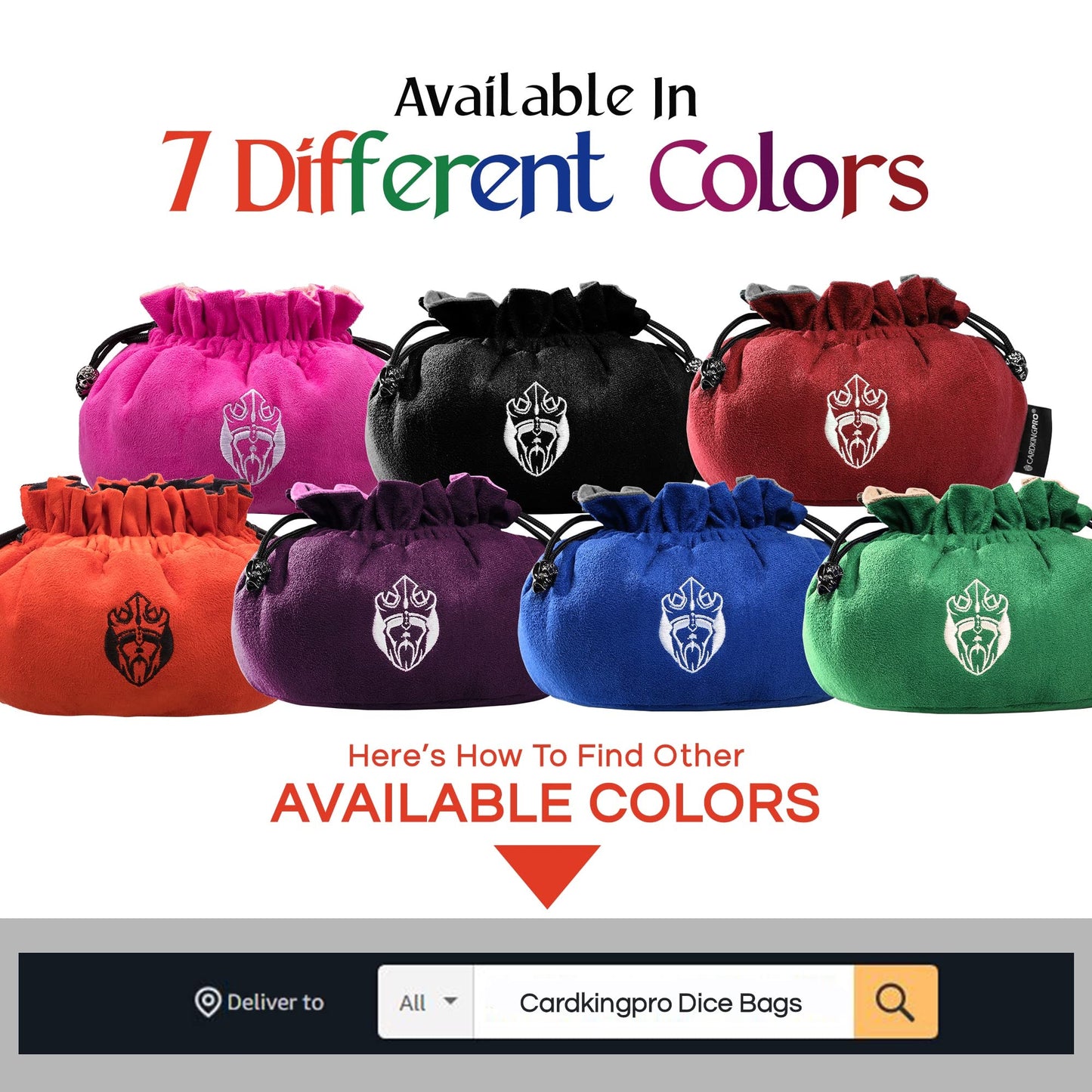 CardKingPro Immense Dice Bags with Pockets – Blue, 150+ Dice Capacity, Patented Design