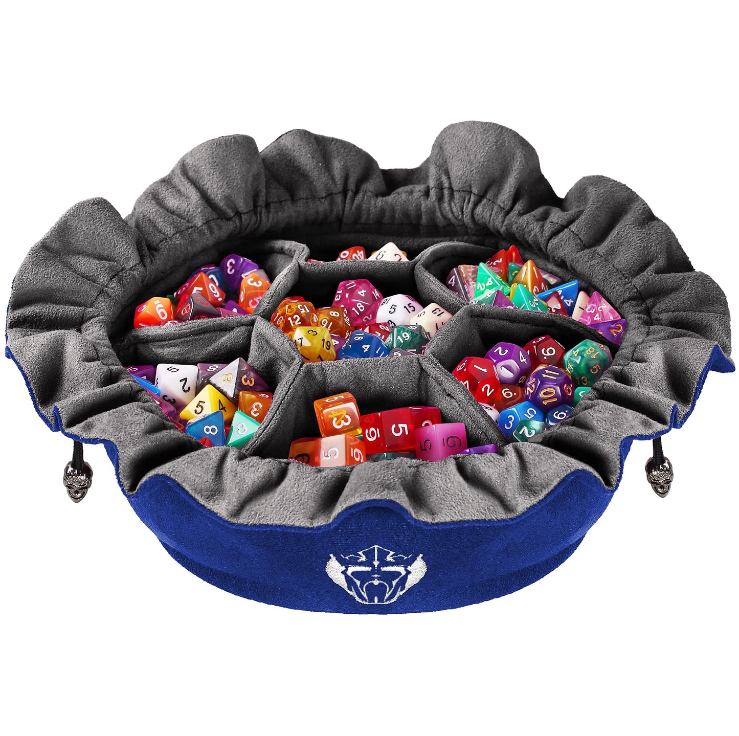 CardKingPro Immense Dice Bags with Pockets – Blue, 150+ Dice Capacity, Patented Design
