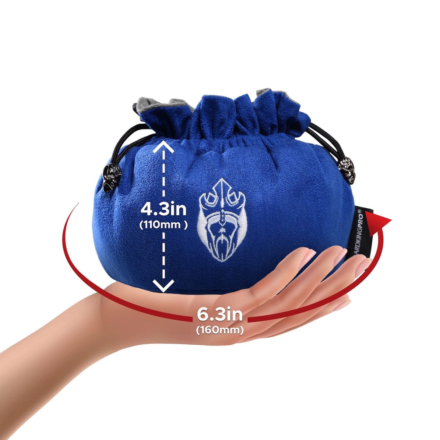 CardKingPro Immense Dice Bags with Pockets – Blue, 150+ Dice Capacity, Patented Design
