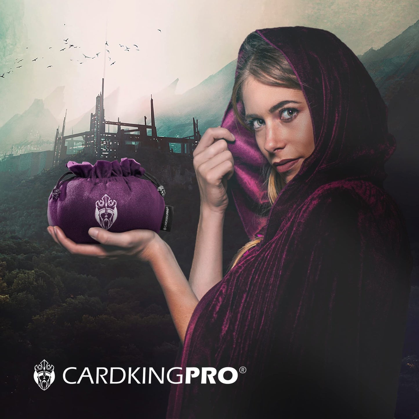 CardKingPro Immense Dice Bag with Pockets – Purple, 150+ Dice Capacity, UK Design