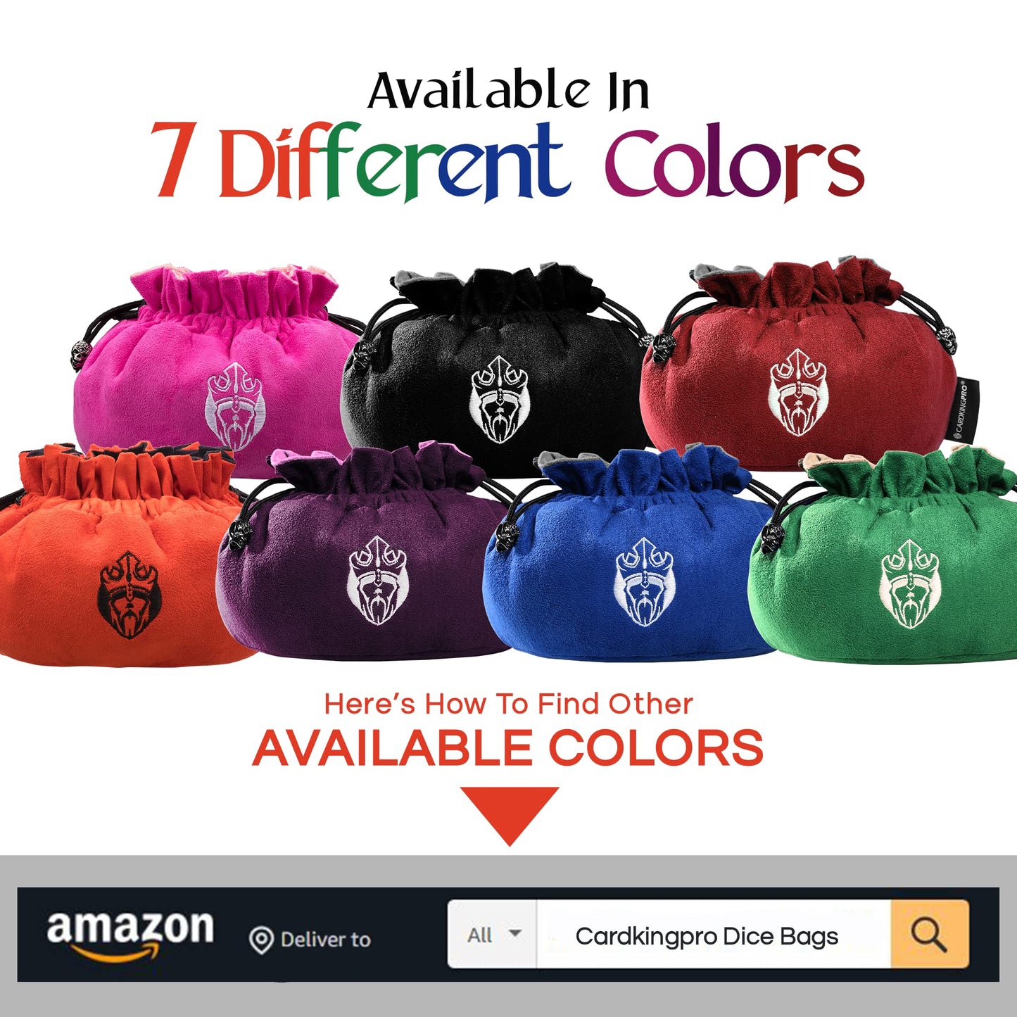 CardKingPro Immense Dice Bags with Pockets - Black - 150+ Dice Capacity - UK Patented Design