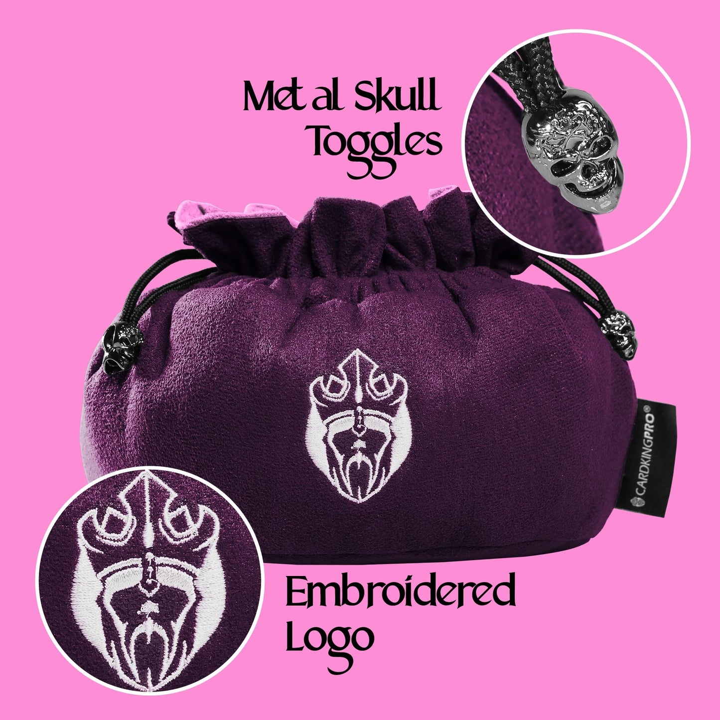 CardKingPro Immense Dice Bag with Pockets – Purple, 150+ Dice Capacity, UK Design