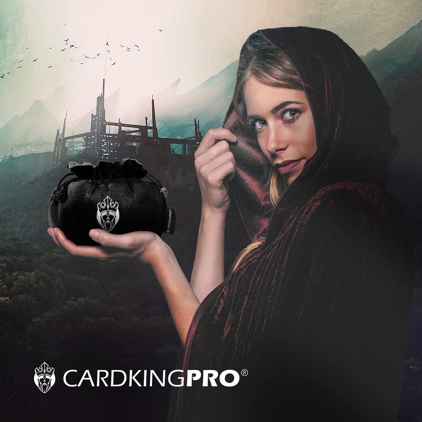 CardKingPro Immense Dice Bags with Pockets - Black - 150+ Dice Capacity - UK Patented Design