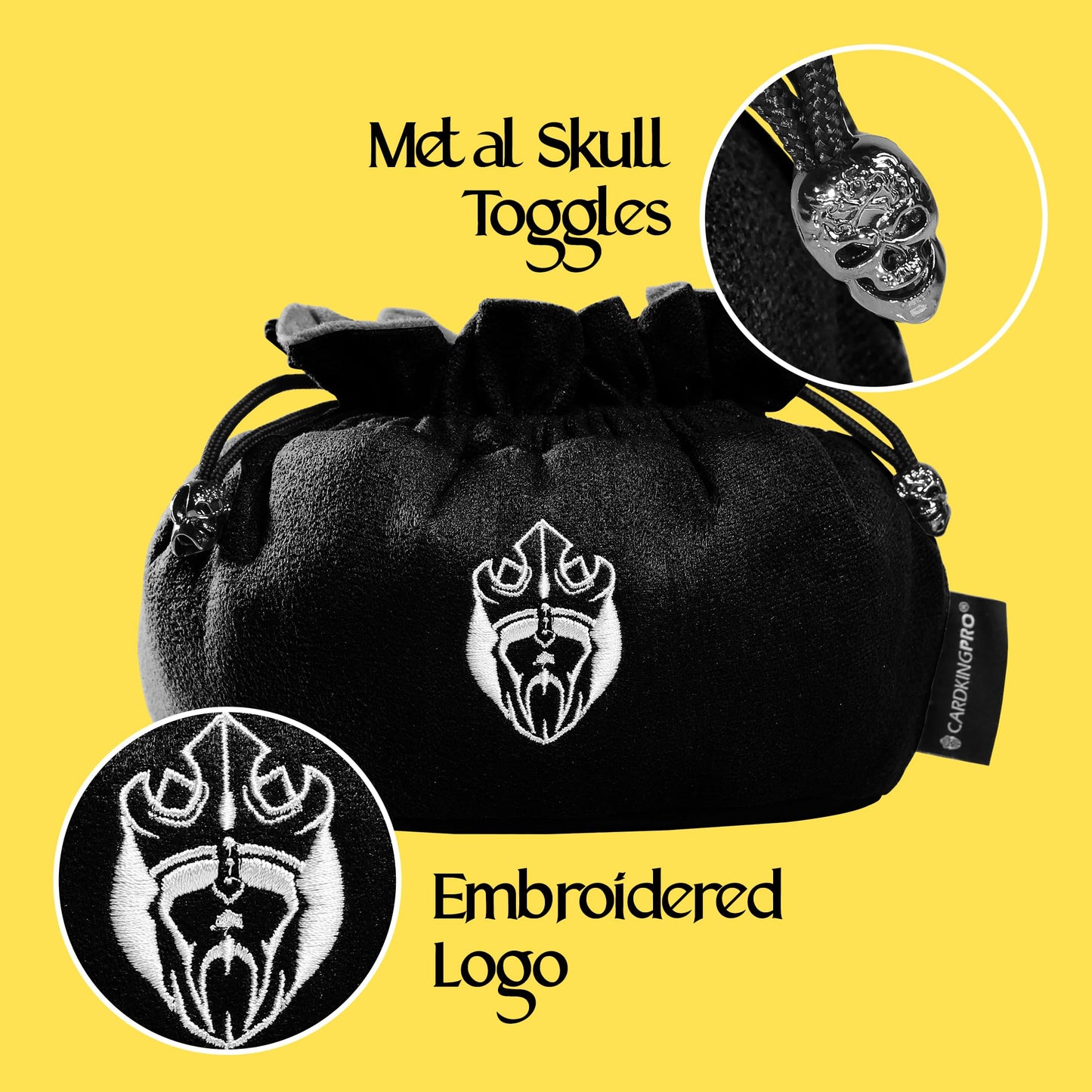 CardKingPro Immense Dice Bags with Pockets - Black - 150+ Dice Capacity - UK Patented Design