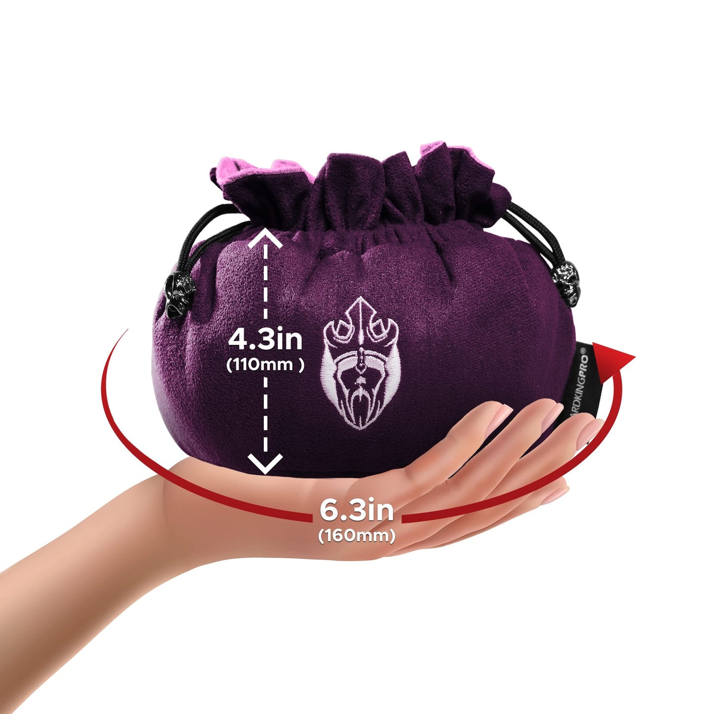 CardKingPro Immense Dice Bag with Pockets – Purple, 150+ Dice Capacity, UK Design