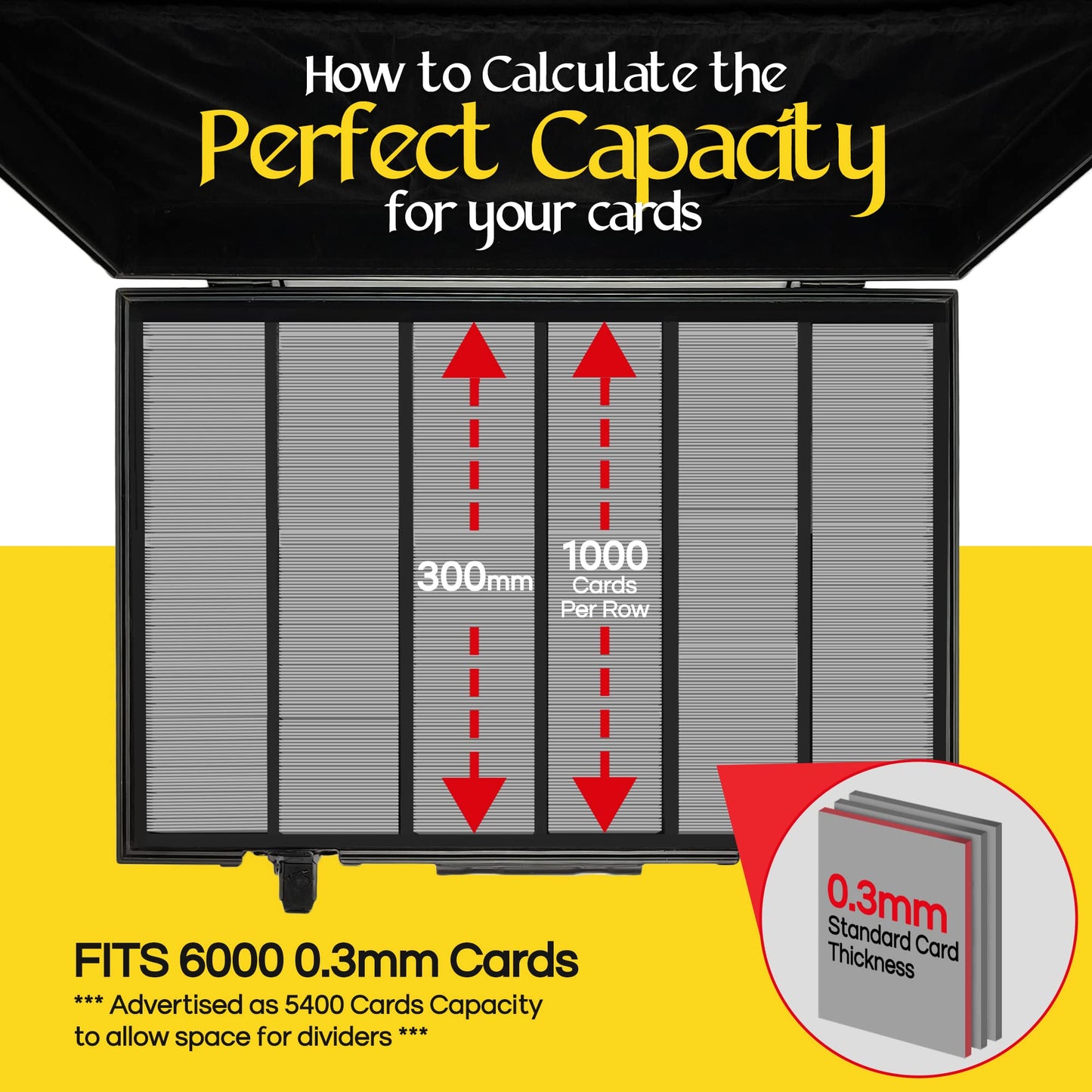 CardKingPro KingMega Edition Game Card Storage Case – 5400+ Unsleeved, 2000+ Sleeved | 8 Dividers | Heavy-Duty Polycarbonate