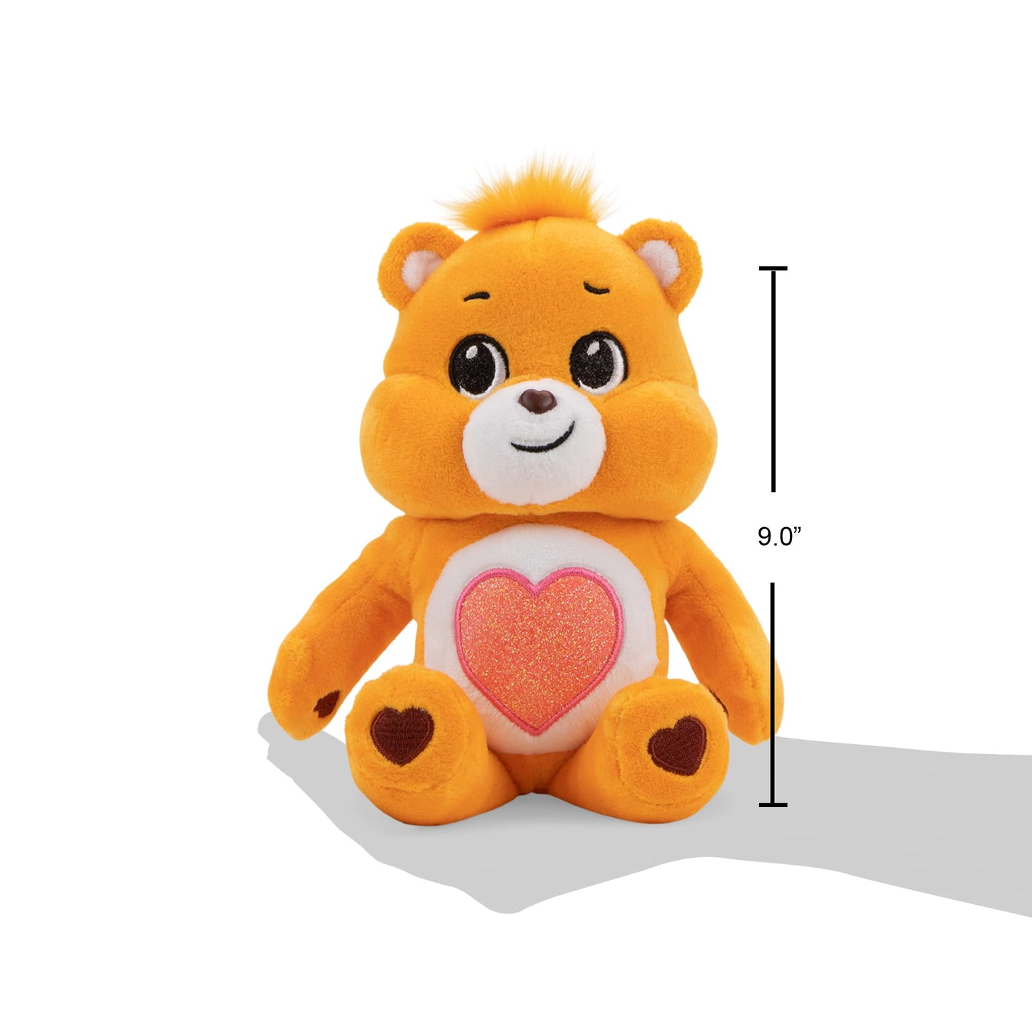 Care Bears 9-Inch Glitter Tenderheart Bear Bean Plush – Soft Huggable Toy