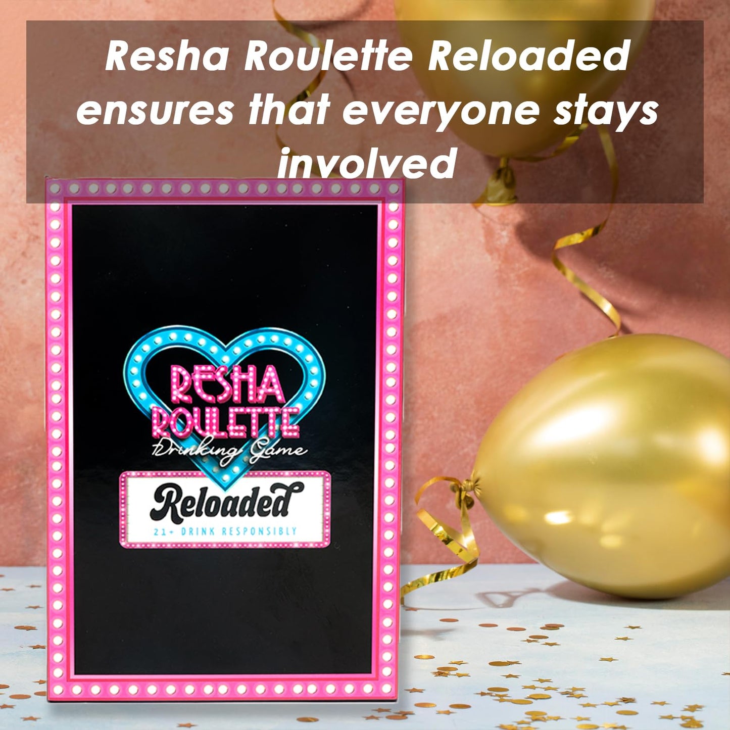 Caresha Please Resha Roulette Drinking Game Reloaded – 21+ Spinner, Dare Cards & Play Money