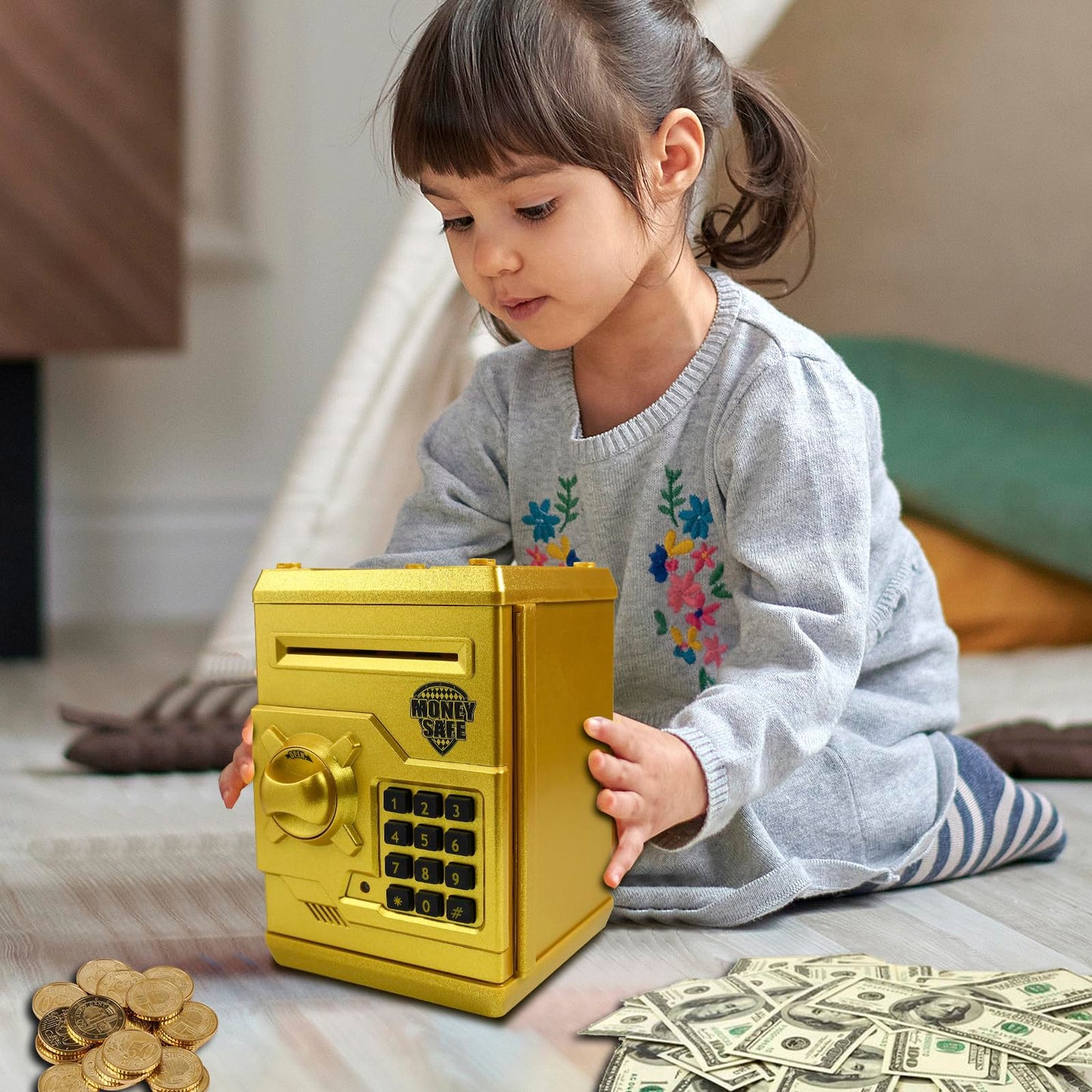 Cargooy Mini ATM Piggy Bank — Electronic Code Piggy Bank for Kids