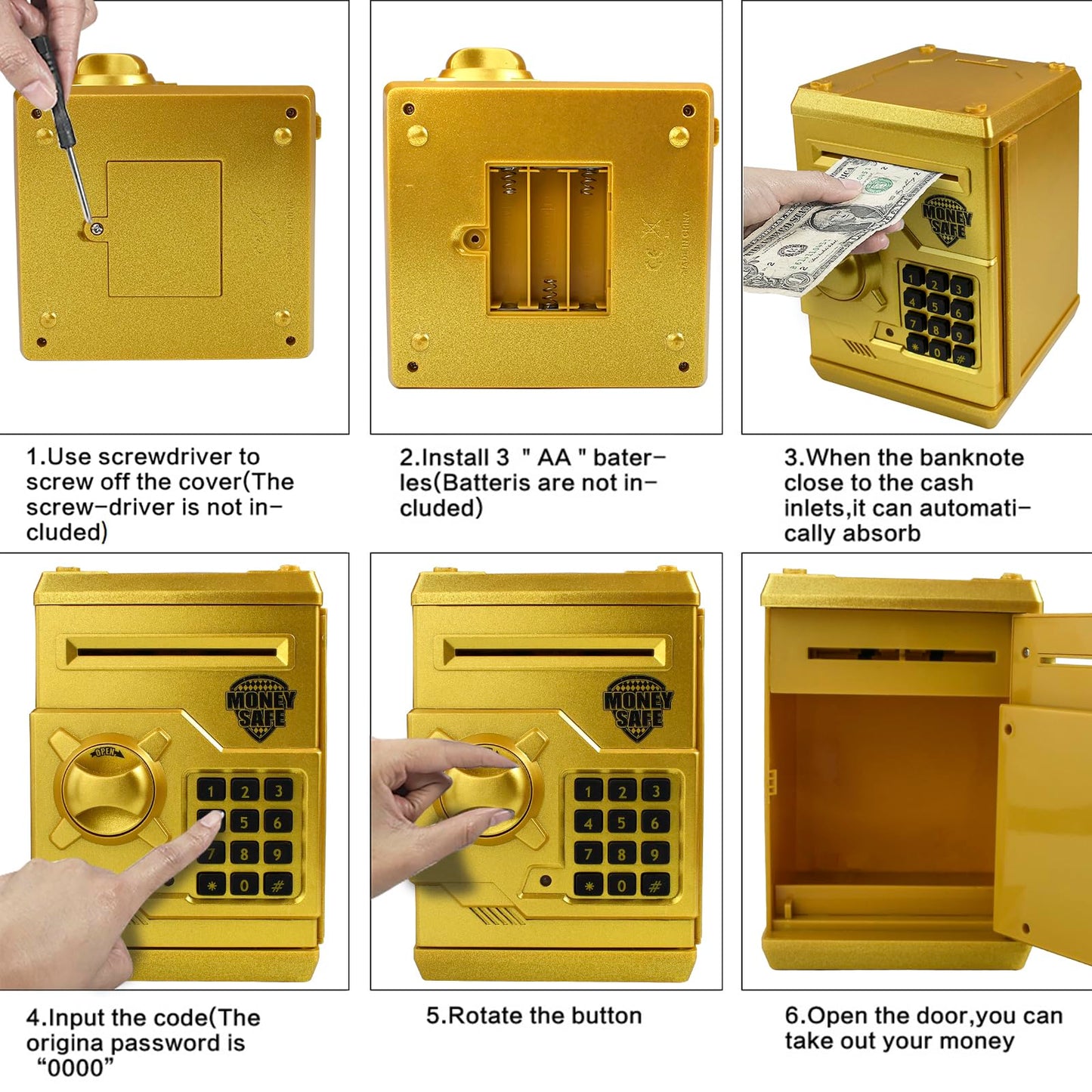 Cargooy Mini ATM Piggy Bank — Electronic Code Piggy Bank for Kids
