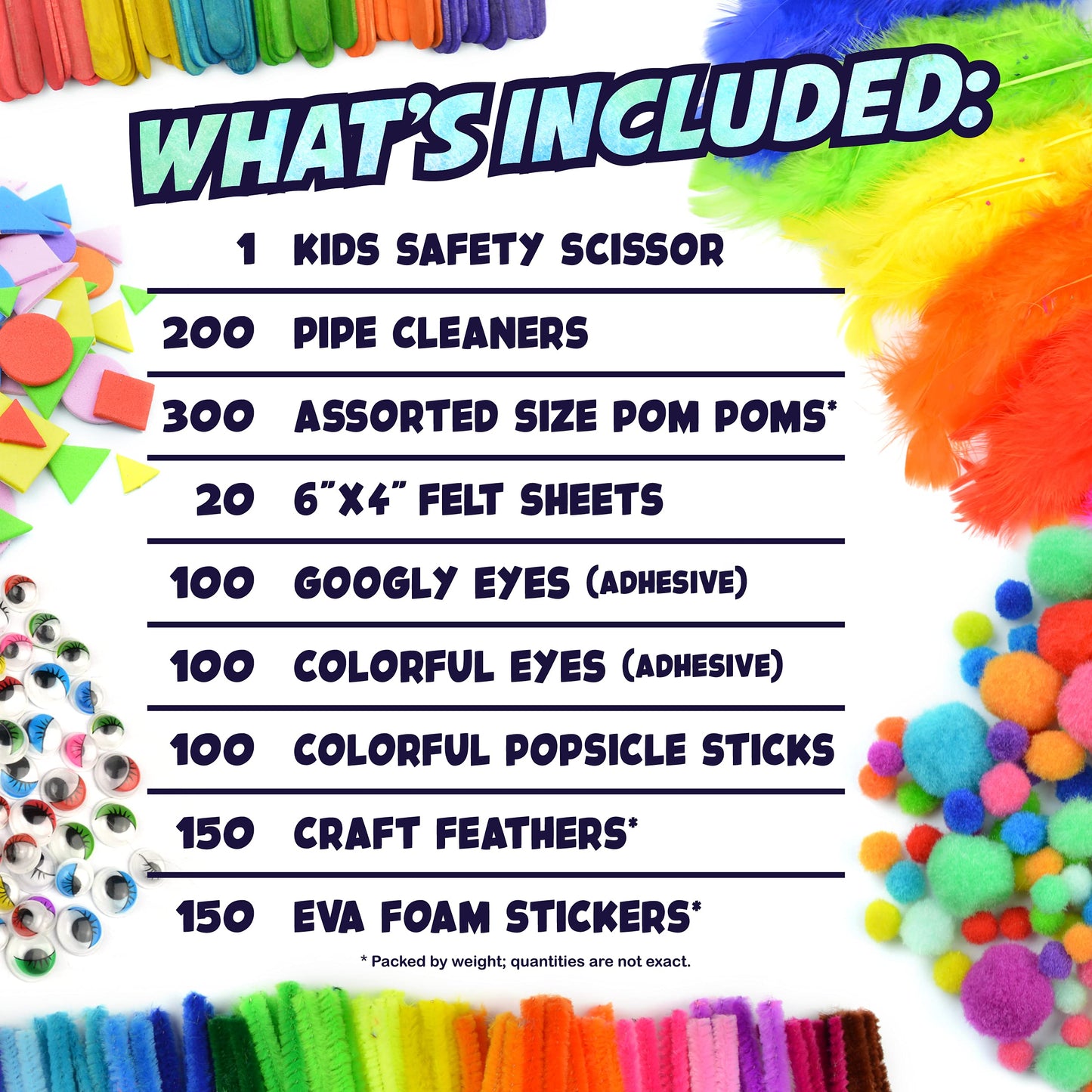 Carl & Kay Supply Co. Arts and Crafts Kit for Kids — Bulk Craft Materials for Ages 4-8