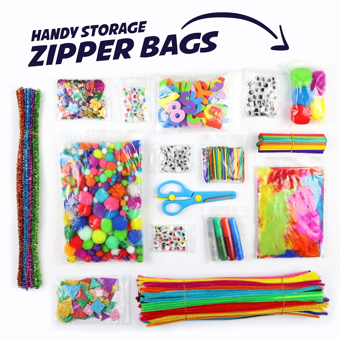 Carl & Kay Supply Co. Mega Arts & Crafts Kit for Kids — Portable Craft Bag, 150+ Supplies, Ages 4–8