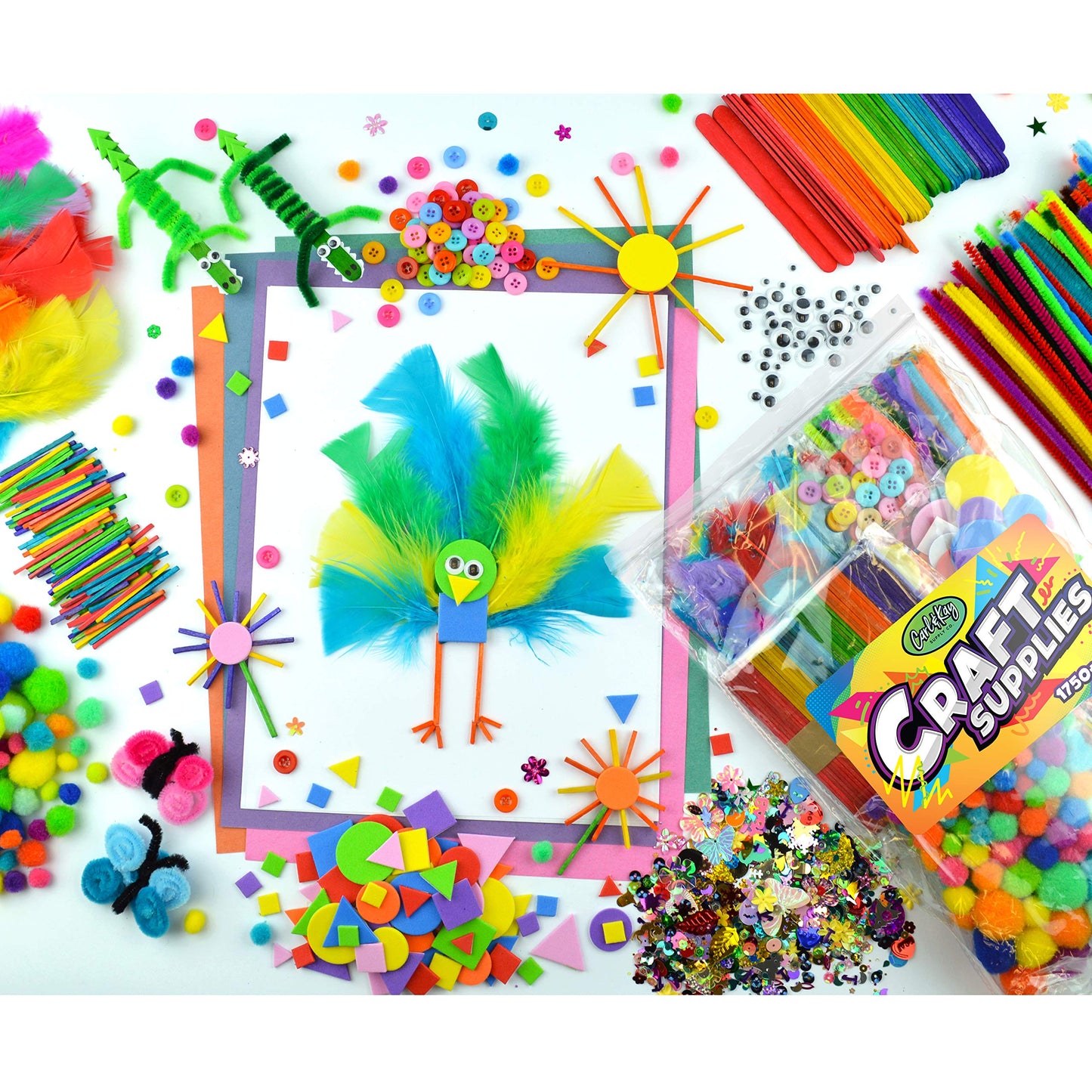 Carl & Kay Arts & Crafts Kit for Kids — All-In-One Craft Supplies Set