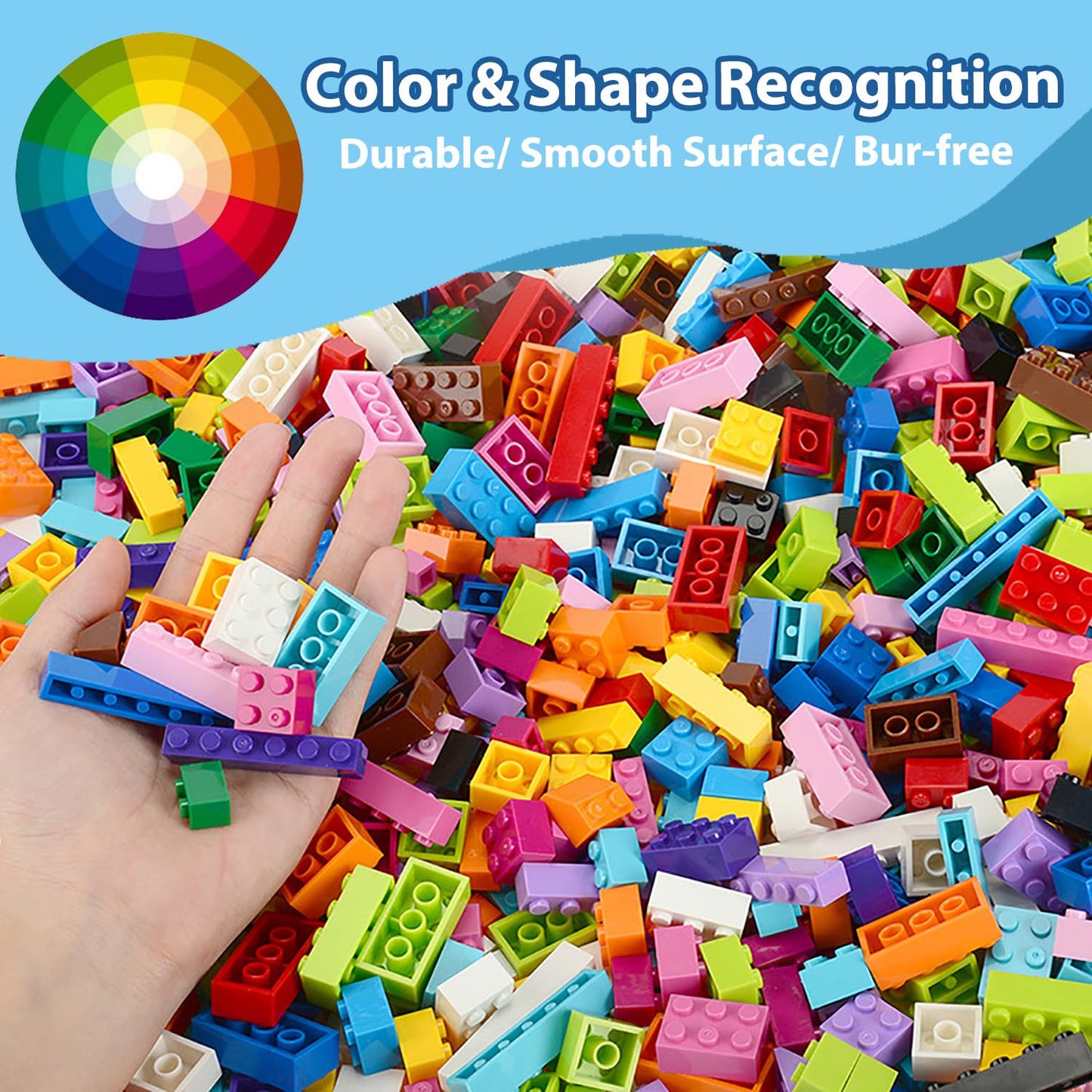 Carlerait 1500-Piece Classic Building Bricks – 15 Colors, 12 Shapes