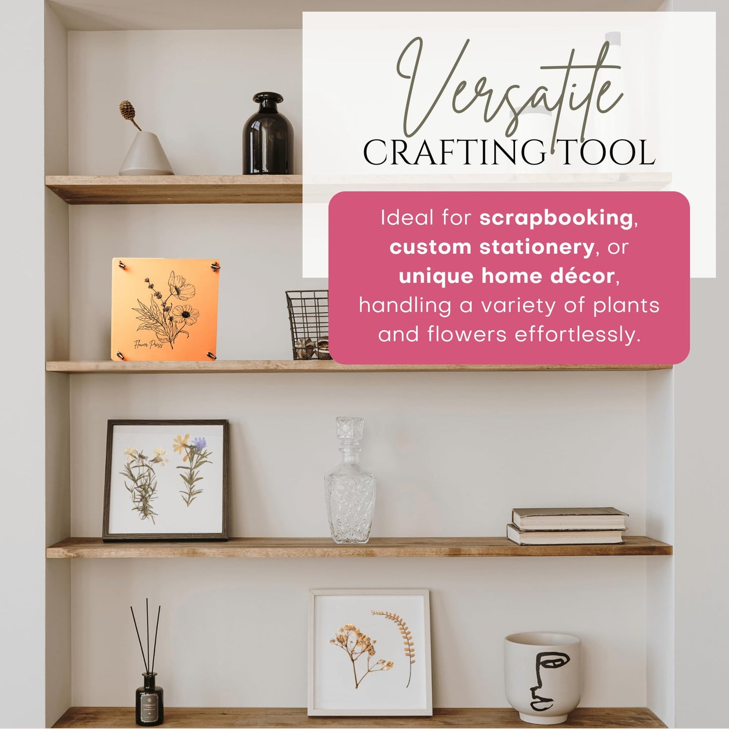 Carnation Canvas Wooden Flower Press — 10-Layer Bolt-Lock Kit + Ebook Guide