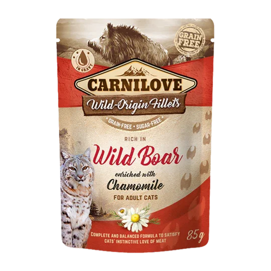 Carnilove Wild Boar with Chamomile Wet Cat Food 24 x 85g Pouches