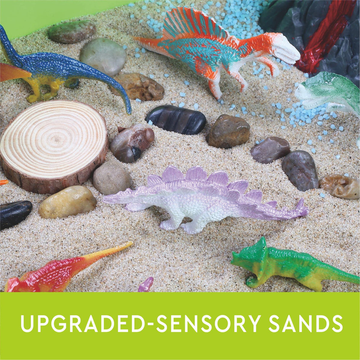 Carolart Dinosaur Sensory Bin — Glow-in-the-Dark Dinosaurs, Easy Storage Toddler Toy Set