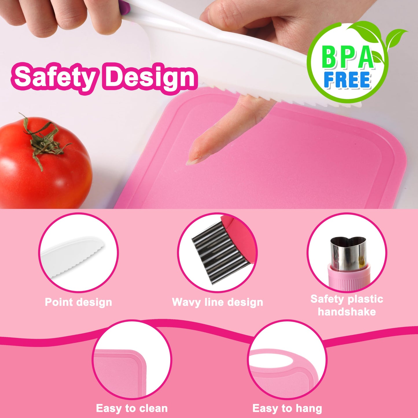 Carolart 29-Piece Kids Kitchen Tools Set for Real Cooking – Safe Toddler Knife Collection
