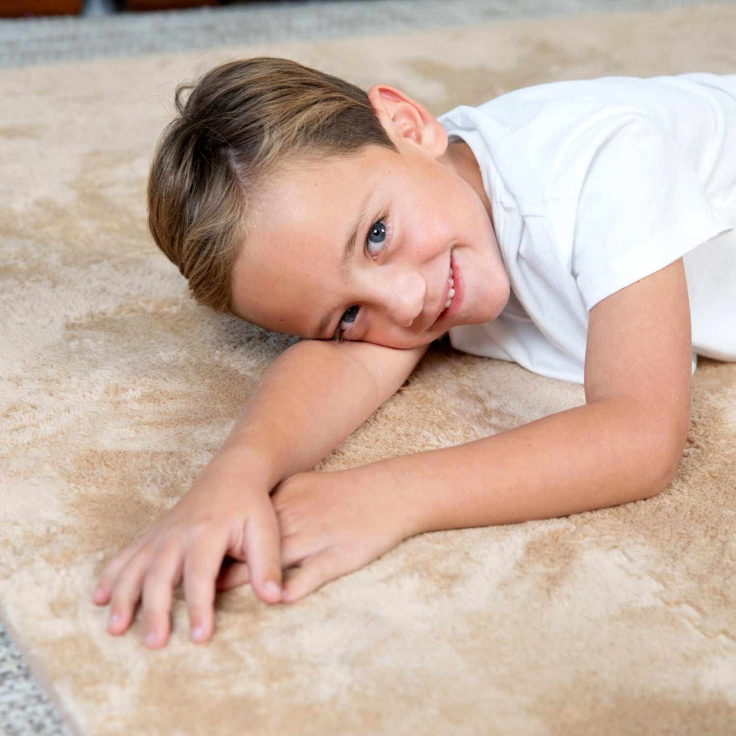 CARPETBOX 16-Piece Plush Interlocking Foam Floor Tiles – 49 x 49 in Brown Baby Play Mat