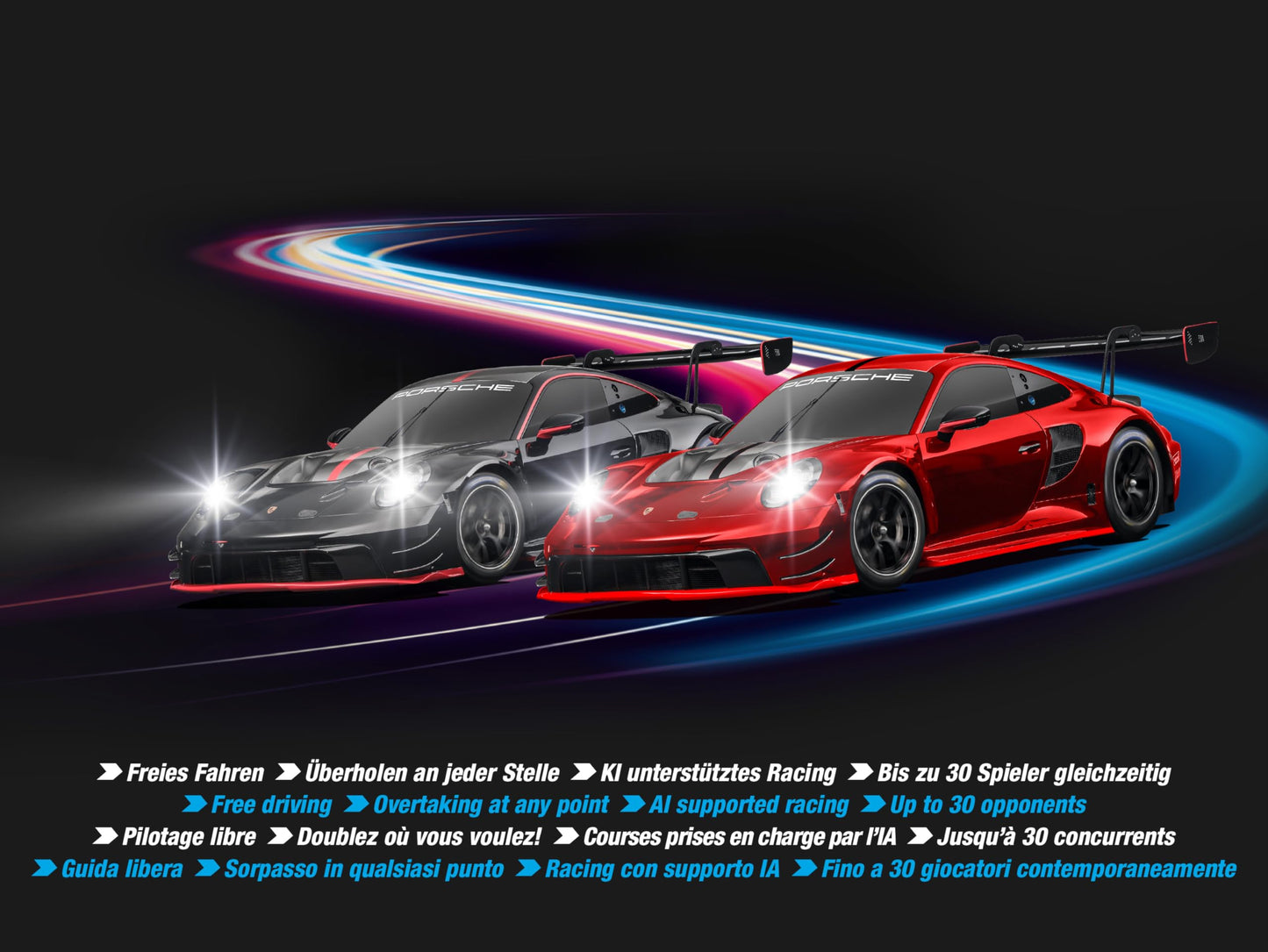 Carrera Hybrid Highway Challenge – Porsche 911 GT3 R 1:50, AI Support & Smartphone App Control