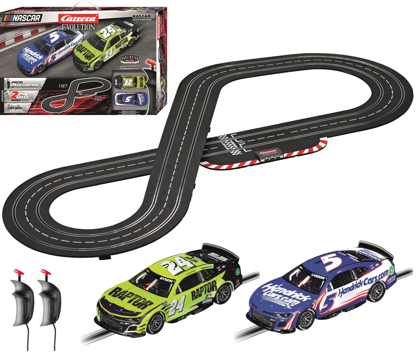 Carrera Evolution 20025248 NASCAR Darlington Showdown – 1:32 Slot Car Race Set