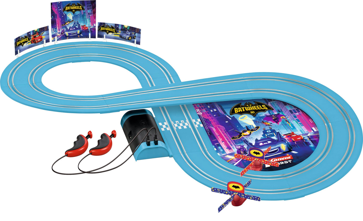 Carrera First Batwheels – Time for Action Slot Car Race Track with Spinners and Bam & Redbird Cars