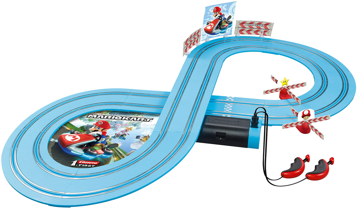 Carrera First Mario Kart Slot Car Track with Spinners – Includes 2 Cars (Ages 3+)