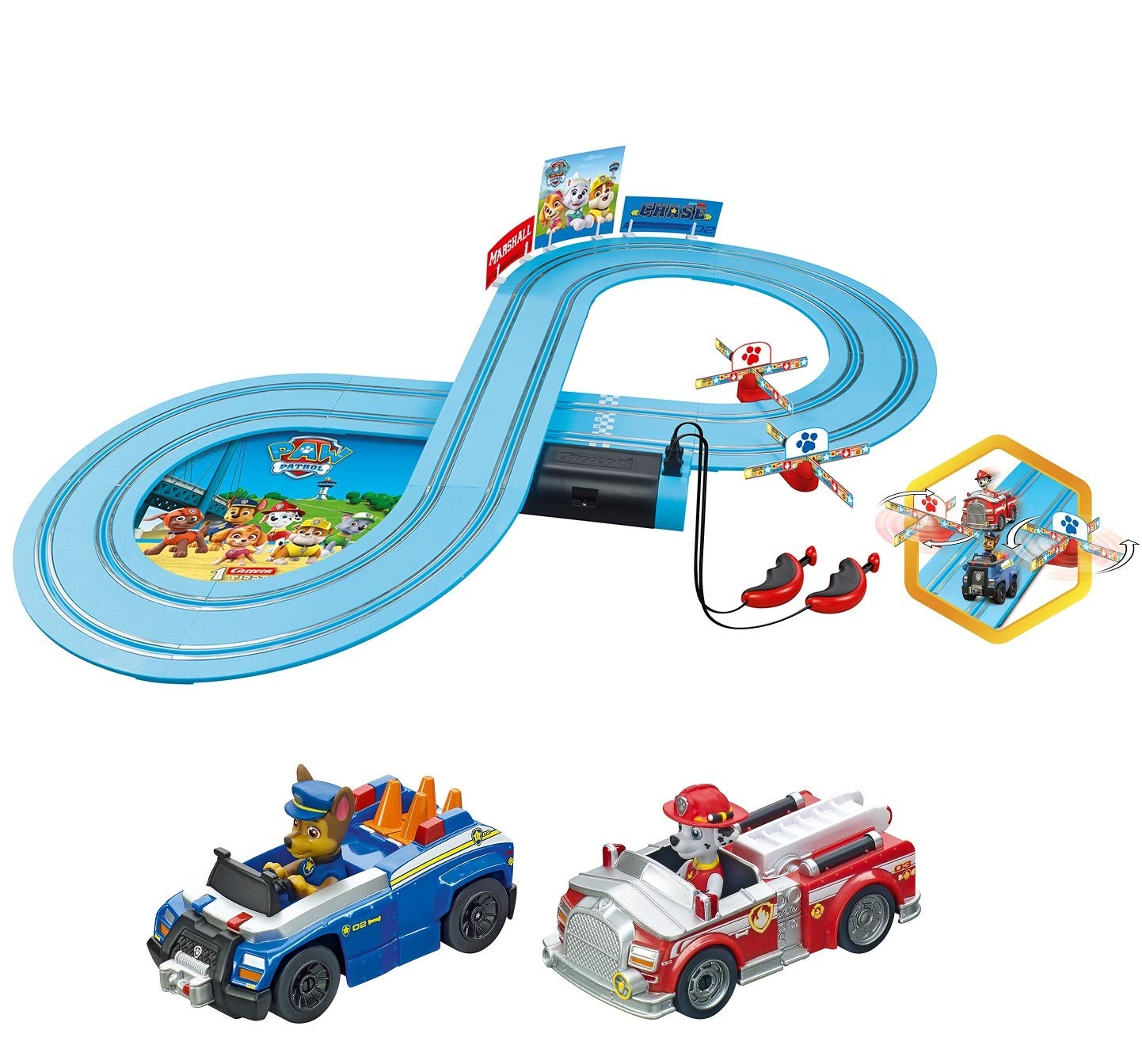 Carrera First Paw Patrol Slot Car Track – 2 Cars (Chase & Marshall) for Kids 3+
