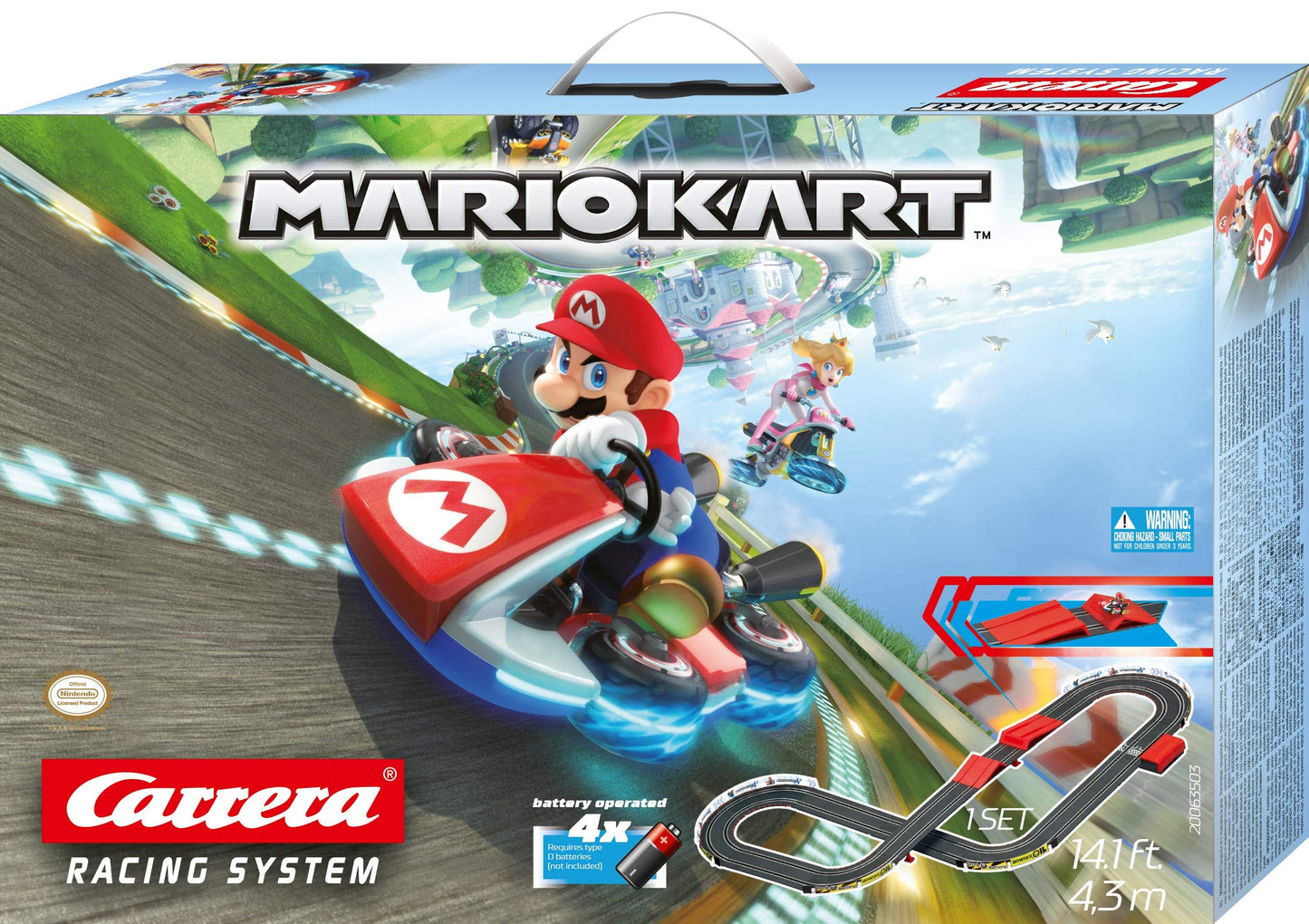 Carrera GO Mario Kart Battery-Operated 1:43 Slot Car Track with Jump Ramp