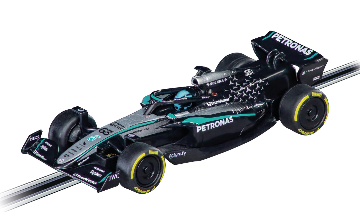 Carrera GO Slot Car 2006283 – Mercedes-AMG F1 W14 E Performance G. Russell, No.63 | 1:43 Scale Analog Vehicle