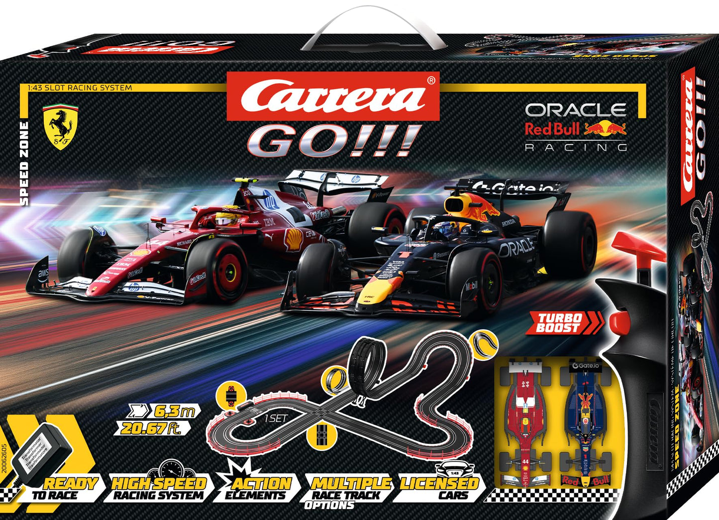 Carrera GO Speed Zone Slot Car Track Set – 20.67 ft Track, 2 Cars, Ages 6+, High-Speed Racing