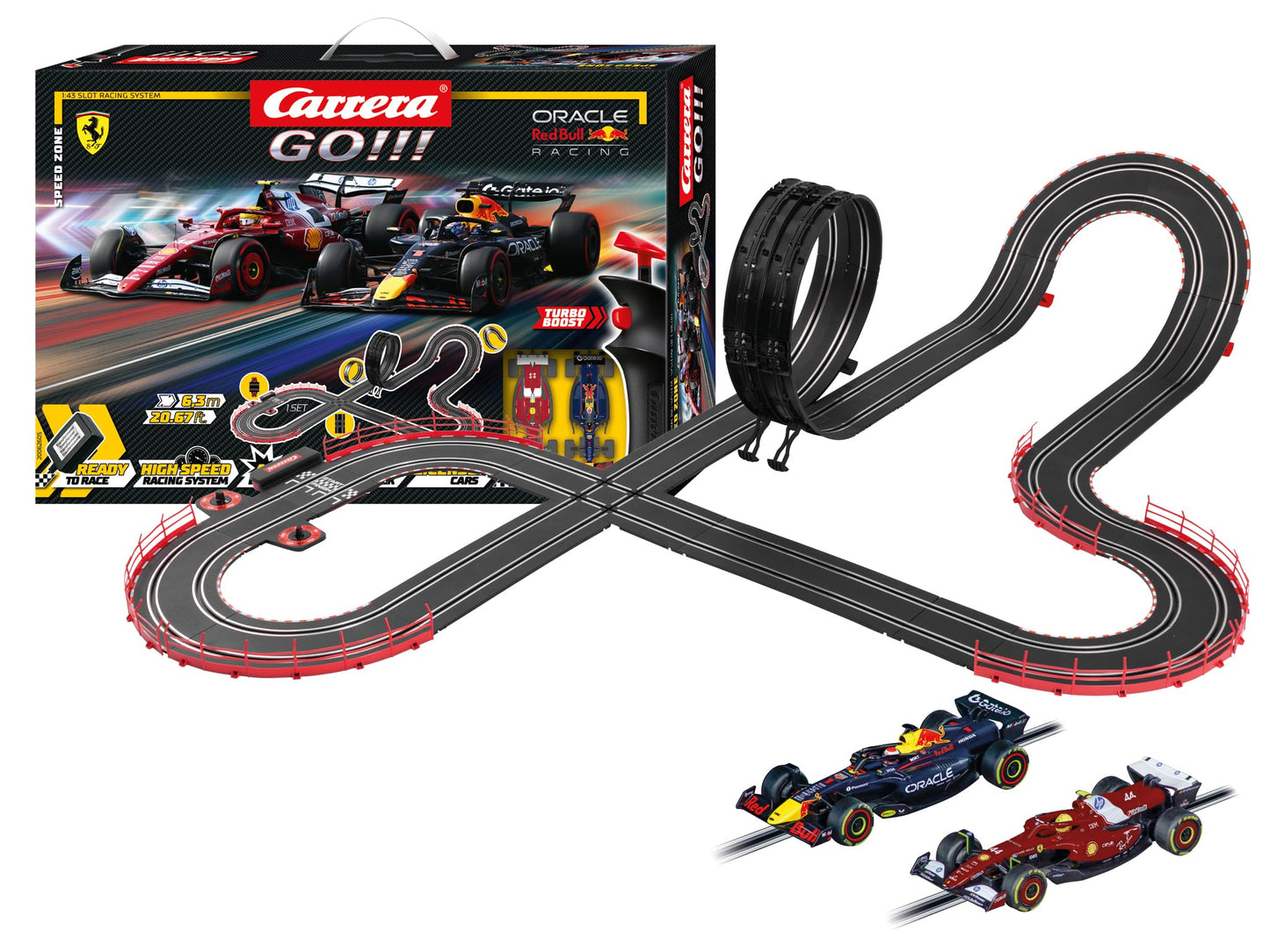 Carrera GO Speed Zone Slot Car Track Set – 20.67 ft Track, 2 Cars, Ages 6+, High-Speed Racing