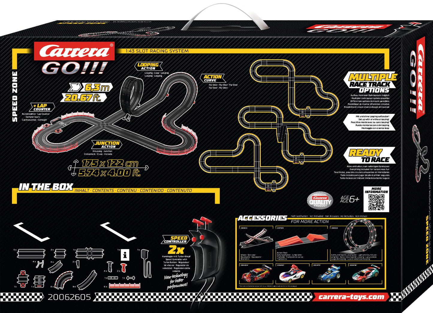 Carrera GO Speed Zone Slot Car Track Set – 20.67 ft Track, 2 Cars, Ages 6+, High-Speed Racing