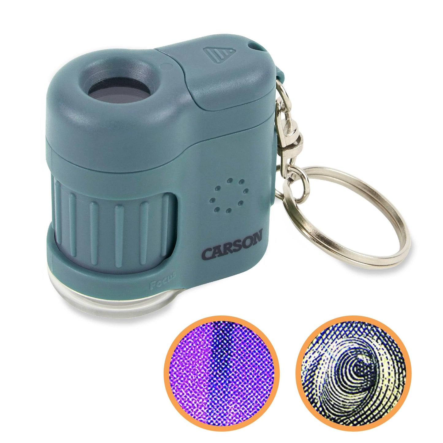 Carson MicroMini 20x Pocket Microscope with UV & LED Flashlight – Blue (MM-280B)