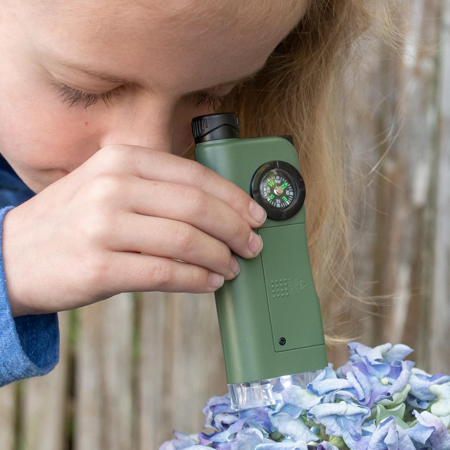 Carson X-Scope Kids 7-Function Optical Pocket Tool | 30x Microscope, 8x Telescope & More